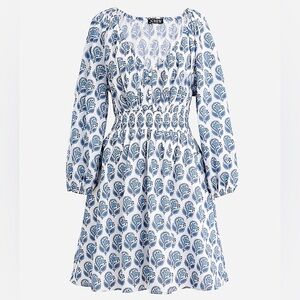J. Crew V-Neck Mini Dress in Bouquet Block Print Size L